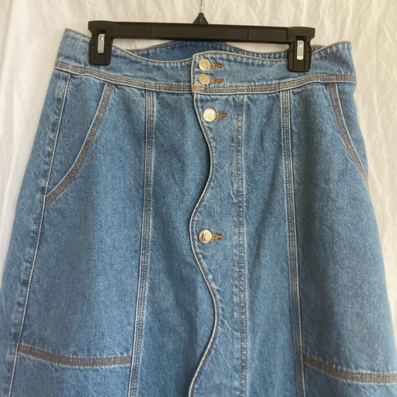 FARM Rio Wave Denim Maxi Skirt Size 30 NEW - Picture 6 of 15